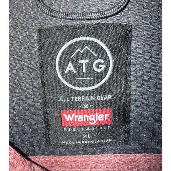 Wrangler Casual Shirt Men's XL Maroon All Terrain Gear Regular Fit Button Down - Picture 3 of 8